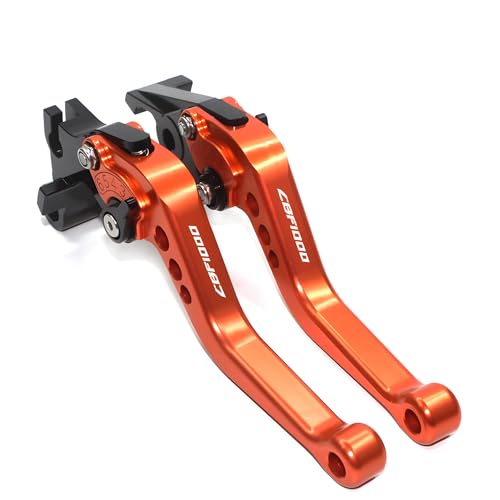 hcksw Motorradzubehör, Bremshebel für CBF1000 2006–2009, CBF 1000, CNC-Aluminium, verstellbar, kurze Kupplungshebel (orange) von hcksw