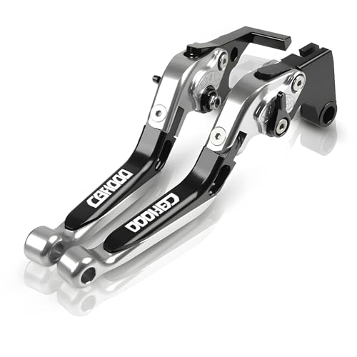 hcksw Motorradzubehör, Bremshebel für CBF1000 2006–2009, CBF 1000, CNC-Aluminium, verstellbar, zusammenklappbar, Schwarz und Silber von hcksw