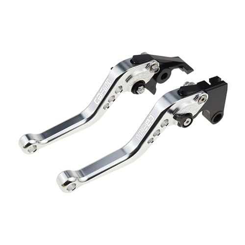hcksw Motorradzubehör, Bremshebel für CBF600 SA 2010–2013 CBF 600 CNC-Aluminium, verstellbar, kurze Kupplungshebel (Silber) von hcksw