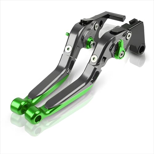 hcksw Motorradzubehör, Bremshebel für CBR600F 2011–2013, CBR 600 F, CNC-Aluminium, verstellbar, klappbar, Brems- und Kupplungshebel (Titan + Grün) von hcksw