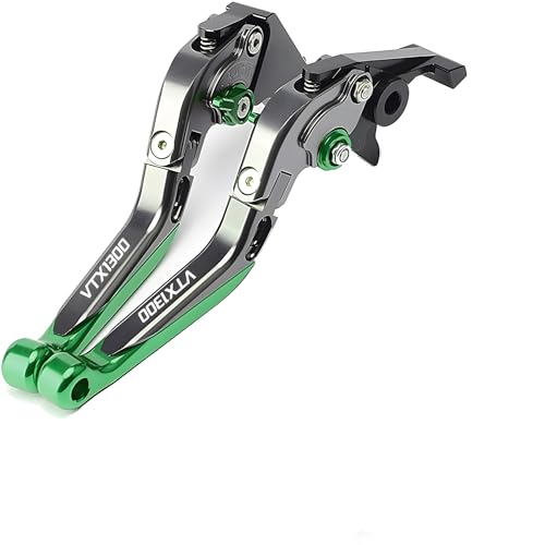 hcksw Motorradzubehör, Bremshebel für Fury VTX1300CX 2009–2018 VTX 1300CX, CNC-Aluminium, verstellbar, zusammenklappbar, Titan und Grün hcksw Motorradzubehör, Bremshebel für Fury VTX1300CX 2009–2018 VTX 1300CX, CNC-Aluminium, verstellbar, zusammenklappbar, Titan und Grün von hcksw