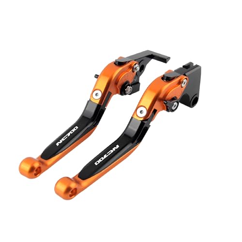 hcksw Motorradzubehör, Bremshebel für NC700 S/X 2012–2015 NC 700, CNC-Aluminium, verstellbar, zusammenklappbar, Schwarz und Orange hcksw Motorradzubehör, Bremshebel für NC700 S/X 2012–2015 NC 700, CNC-Aluminium, verstellbar, zusammenklappbar, Schwarz und Orange von hcksw