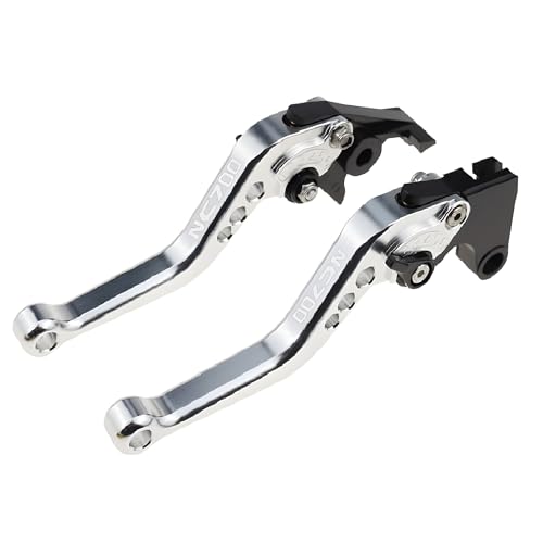 hcksw Motorradzubehör, Bremshebel für NC700 S/X 2016–2020 NC 700 CNC-Aluminium, verstellbar, kurze Kupplungshebel (Silber) von hcksw