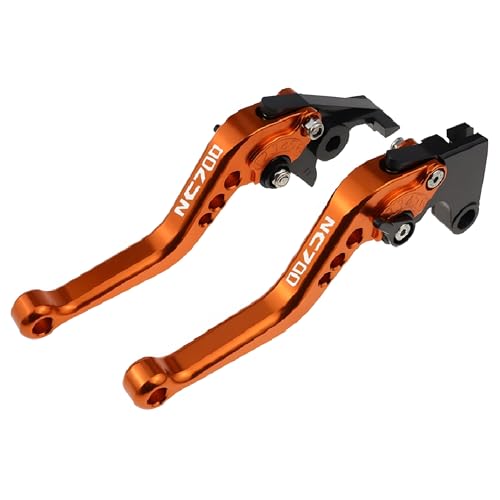 hcksw Motorradzubehör, Bremshebel für NC700 S/X 2016–2020 NC 700 CNC-Aluminium, verstellbar, kurze Kupplungshebel (orange) von hcksw