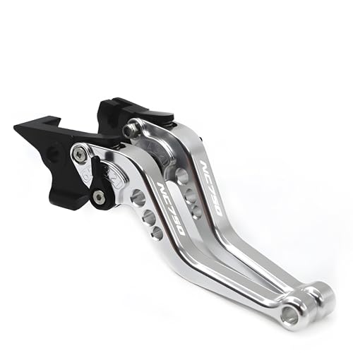 hcksw Motorradzubehör, Bremshebel für NC750 S/X 2016–2020 NC 750 CNC-Aluminium, verstellbar, kurze Kupplungshebel (Silber) von hcksw