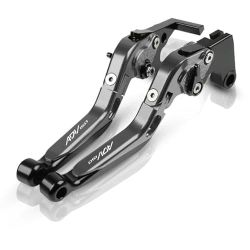 hcksw Motorradzubehör Bremshebel für ADV150 2019–2020 ADV 150 CNC-Aluminium, verstellbar, zusammenklappbar, Brems- und Kupplungshebel (Titan + Schwarz) von hcksw