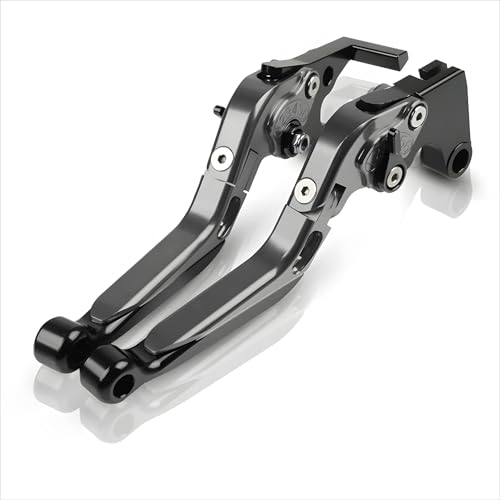 hcksw Motorradzubehör Bremshebel für CB650F CB650R 2014–2020 CB 650F/R CNC-Aluminium, verstellbar, zusammenklappbar, Brems- und Kupplungshebel (Titan + Schwarz) von hcksw