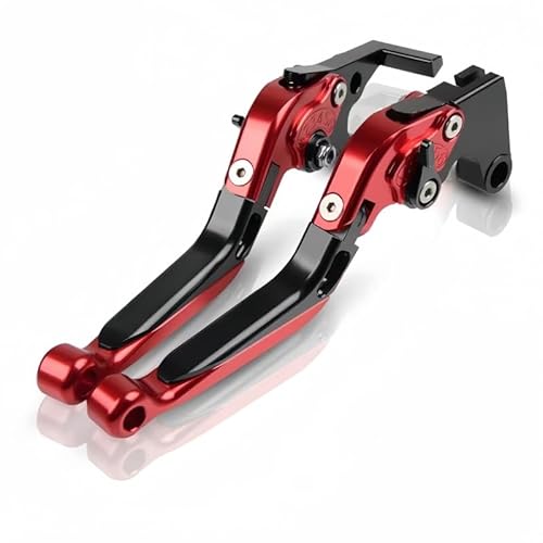hcksw Motorradzubehör Bremshebel für CB650F CB650R 2014–2020 CB 650F/R CNC-Aluminium, verstellbar, zusammenklappbar, Brems- und Kupplungshebel (schwarz + rot) von hcksw