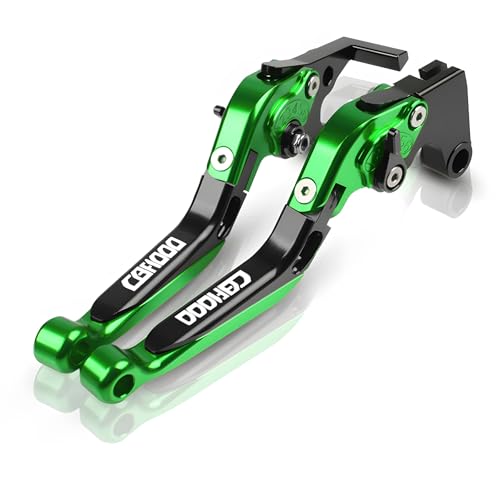 hcksw Motorradzubehör Bremshebel für CBF1000 2010–2013 CBF 1000 CNC-Aluminium, verstellbar, zusammenklappbar, Brems- und Kupplungshebel (schwarz + grün) von hcksw