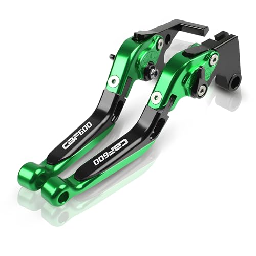 hcksw Motorradzubehör Bremshebel für CBF600 SA 2010–2013 CBF 600 CNC-Aluminium, verstellbar, zusammenklappbar, Brems- und Kupplungshebel (schwarz + grün) von hcksw