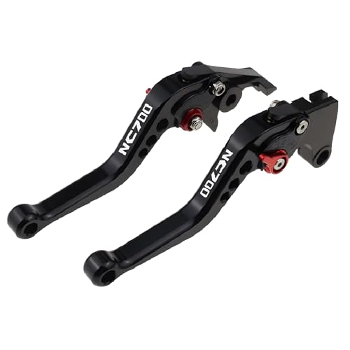 hcksw Motorradzubehör Bremshebel für NC700 S/X 2012–2015 NC 700 CNC Aluminium verstellbare kurze Kupplungshebel (schwarz) von hcksw
