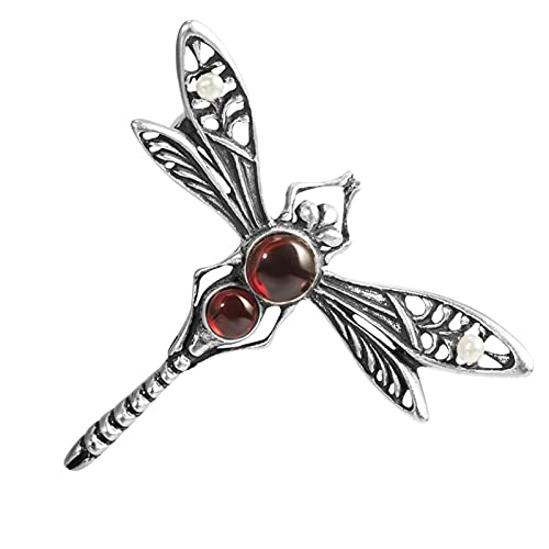 hcma Handgemachte Granat Brosche Vintage Libelle Brosche Antik Silber Insekt Corsage Süßwasserperlen Broschen Zubehör hcma Handgemachte Granat Brosche Vintage Libelle Brosche Antik Silber Insekt Corsage Süßwasserperlen Broschen Zubehör von HCMA