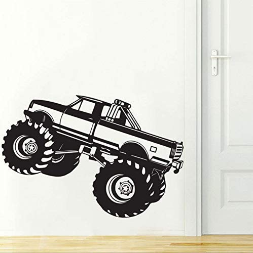 Abnehmbare Kind Junge Monster Truck Wandtattoo Kunst Raumdekoration Wandaufkleber Vinyl Kunstwand Kinder Kindergarten 85X57 Cm von hddnz