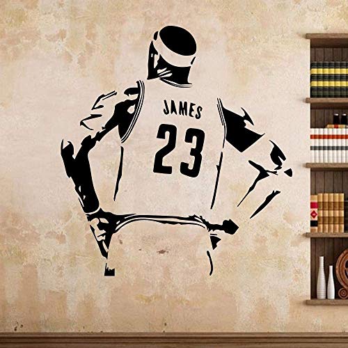 Basketball Star Lakers Lebron James Lbj Kinderzimmer Dekoration Wandaufkleber Vinyl Selbst Wasserdicht Art Deco Wandbild Xl 58Cmx62Cm von hddnz