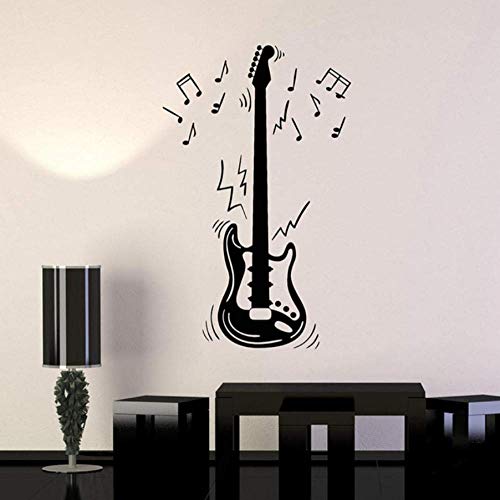 E-Gitarre Noten Musikinstrument Musik Vinyl Wandtattoo Wohnkultur Schlafzimmer Kunstwand Wandaufkleber 43X69 Cm von hddnz