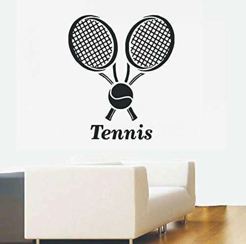 Tennis Sport Wandtattoo Tennisball Wandaufkleber Home Interior Art Abnehmbare Vinyl Tennis Tapete Jungen Zimmer Kunst 42X49 Cm von hddnz