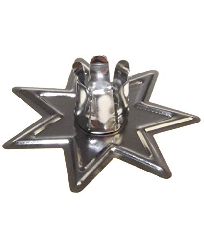 Standkerzenhalter Tischkerzenhalter Stern 10er Set für Baumkerzen, Farbe:Stern Silber von hdg