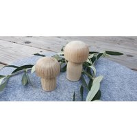 Deko Pilze Aus Eichenholz - 2Er Set Handgemacht, Gedrechselt | Herbstdeko Holz Natürliche Tischdeko Walddeko Rustikal von heARTwoodKreationen