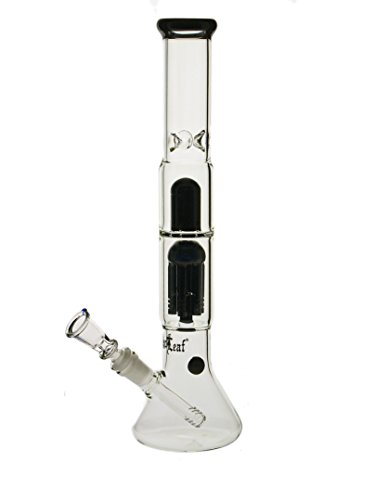 Black Leaf Percolatorbong mit schwarzem Percolator und Splash Guard - Head&Nature Bong-Kollektion von head and nature