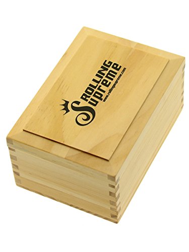 Rolling Supreme Sieb Holzbox für Selberdreher - 14 x 10 x 7 cm - Head&Nature Papers Shop von head and nature