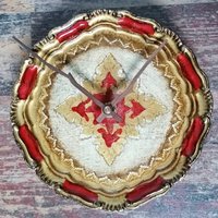 Kleines Florentiner Tablett Wanduhr Uhr von heartmadebysteph