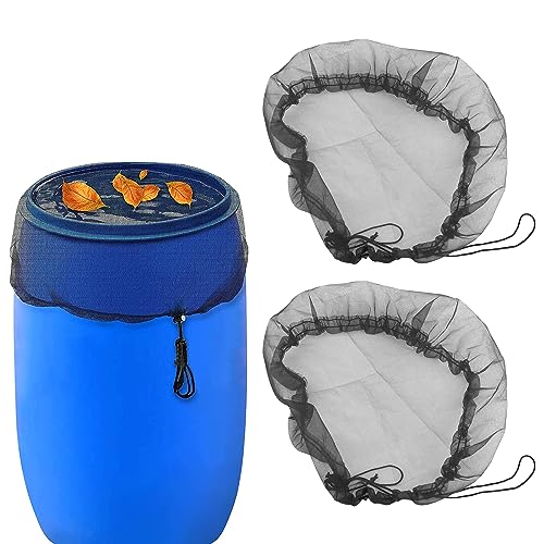 Heavenlife Regentonnen-Netz, 2 Stück, Durchmesser Verstellbar, Polyester, Schwarz, Rund, Netz, Abdeckung, Schutz vor Laub, 95cm/120cm von heavenlife