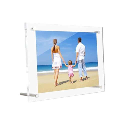 Acryl Bilderrahmen, Klarer Doppelseitiges Fotorahmen, Rahmenloser Foto Rahmen, Dekorativer Posterrahmen, Transparenter Frei Stehend Foto Frame für Schreibtisch Zuhause Büro Kunstwerke (6-inch) von heavenlife