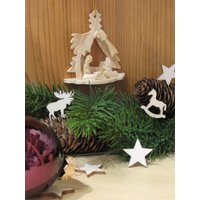 Baumbehang Holz - Weihnachtsschmuck Mini Krippe Hl. Familie von hebraHolzGeschenke