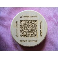 Bier-Getränkeglas Abdeckung Mit Qr Code von hebraHolzGeschenke