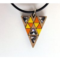 Halsband Driangel Gelb/Orange von hebraHolzGeschenke