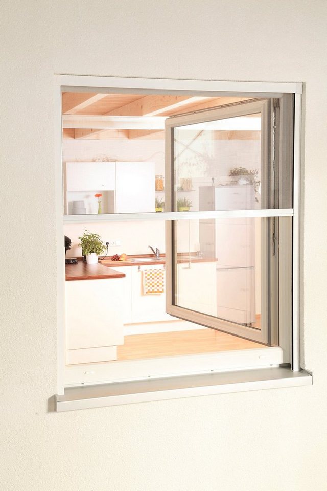 Insektenschutzrollo SMART, hecht international, transparent, verschraubt, für Fenster, weiß/anthrazit, BxH: 100x160 cm von hecht international