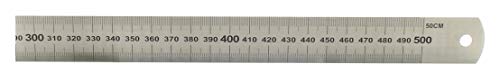 hedue® Stahllineal 500mm, B105 - Stahlmaßstab mit Millimeterskala, rostfreies Edelstahl Lineal, robustes Metalllineal von Hedue