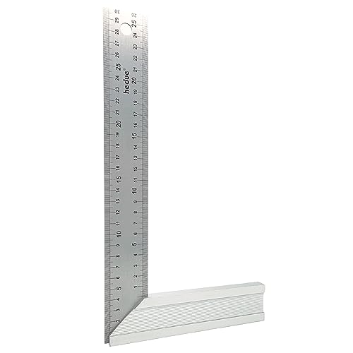 hedue® Schreinerwinkel mit Anschlag - Winkel Anschlagwinkel 45°, Tischlerwinkel, 90 Grad Winkel 300 x 40 x 1 mm von Hedue