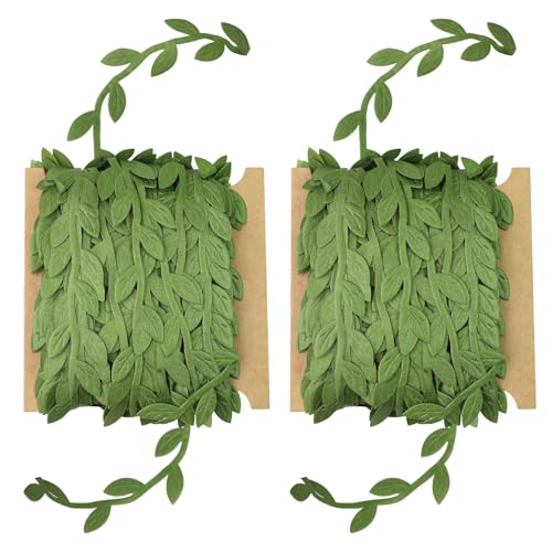2 Rollen Natur Jute-Schnur Künstliche Blatt Girlande Wachteleier Deko Sackleinen Blattband mit Künstlichen Rebengrünen Blättern für Raum Decor Hochzeit Party Garten Wand Dekor (20 M*2) von heedpeiur