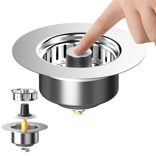 Küchen Spülbecken Stöpsel 3-in-1 Abflusssieb Küchenspüle Spülbecken Bohrung 71-85 mm Pop-Up Abflussstopfen Küche Spüle Sieb Stecker Anti-Clogging und Geruchsverhinderung Universell für KüchenspüLe Küchen Spülbecken Stöpsel 3-in-1 Abflusssieb Küchenspüle Spülbecken Bohrung 71-85 mm Pop-Up Abflussstopfen Küche Spüle Sieb Stecker Anti-Clogging und Geruchsverhinderung Universell für KüchenspüLe von heedpeiur