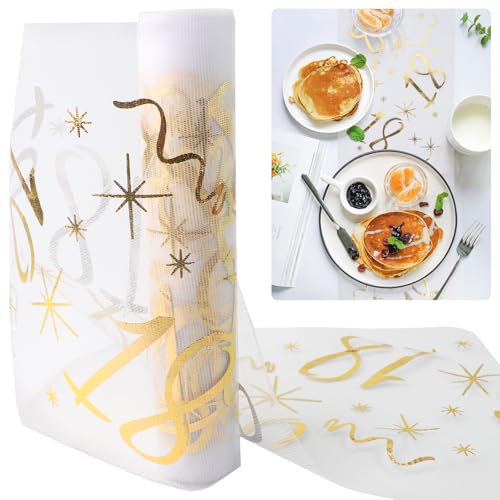 Tischläufer 18 Geburtstag Deko, Tischdecke Happy Birthday, Tischband Gold 28cm x 10m, Glänzend Tischläufer Stoff Rolle, Deko 18 Geburtstag Tischdeko für Mädchen Junge DIY Party Dekoration Basteln Tischläufer 18 Geburtstag Deko, Tischdecke Happy Birthday, Tischband Gold 28cm x 10m, Glänzend Tischläufer Stoff Rolle, Deko 18 Geburtstag Tischdeko für Mädchen Junge DIY Party Dekoration Basteln von heedpeiur