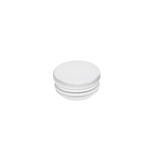 Rundstopfen 20 mm Weiß | 20 Stück | Kunststoff Lamellenstopfen Abdeckkappe von heego.tec
