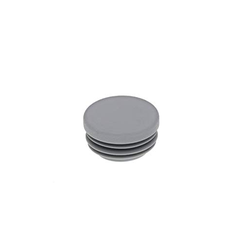 Rundstopfen 27 mm Grau | 5 Stück | Kunststoff Lamellenstopfen Abdeckkappe von heego.tec