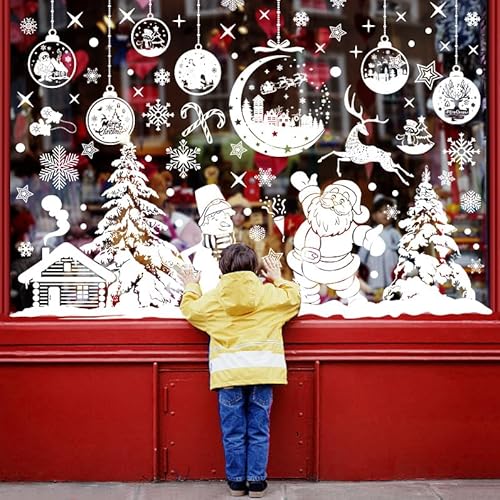 Heekpek 260 Stück Fensterbilder Weihnachten Selbstklebend Groß, Weiß Wiederverwendbar, Weihnachtsdeko für zu Hause, Büro, Geschäft Heekpek 260 Stück Fensterbilder Weihnachten Selbstklebend Groß, Weiß Wiederverwendbar, Weihnachtsdeko für zu Hause, Büro, Geschäft von heekpek