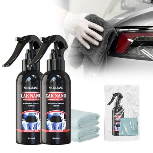 3 IN 1 Hochleistungs Schnellauto Beschichtungsspray, 2024 Neuest High Protection Fast Coated Car Nano Spray, Prämie Nano Spray Auto zum Autolack Kratzer Entfernen und Autopolitur (120ML, 2 stück) von heepqy