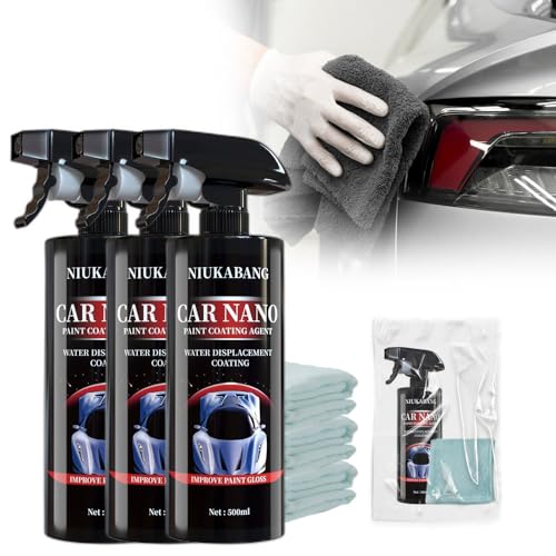3 IN 1 Hochleistungs Schnellauto Beschichtungsspray, 2024 Neuest High Protection Fast Coated Car Nano Spray, Prämie Nano Spray Auto zum Autolack Kratzer Entfernen und Autopolitur (500ML, 3 stück) von heepqy