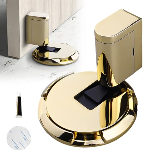 Mechanischer geräuschloser Bodentürstopper, 2024 Neuest Türstopper Boden Selbstklebend, Verstellbarer Türstopper für den Innenbereich für Boden und Wand | Door Stopper (Gold) von heepqy