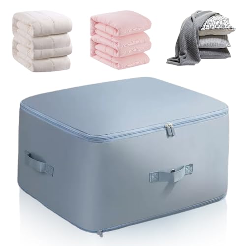 Ultra Platz sparender selbstkomprimierender Organizer, 2024 Neuest Komprimierender Beutel, Groß Selbstkomprimierende Bewegliche Organizertaschen for Bettdecken Kleidung Decken (Blau, XL 52x42x60CM) von heepqy