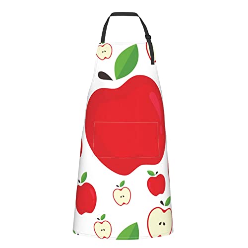 Grillschürze Rote Äpfel Küchenschürze Lustigem Nackenband Schürze Personalisierte BBQ Apron Für Restaurant, Grillparty, Kochen, 70X84Cm von hefeishinaiwaishangmaoyouxiangongsi.