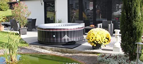 Energiesparende Whirlpool Unterlage für aufblasbare Whirlpools, Thermoisolierung als Bodenschutzmatte und in Carbon Black Shining White, 204cm x 3,5cm von hegehof