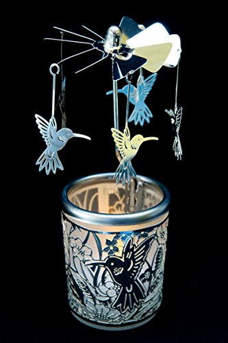 Pyramide/Rondell Silber Teelichtglas im Geschenkkarton Set inkl. Dufthänger (Kolibri) von hegro-grosshandel