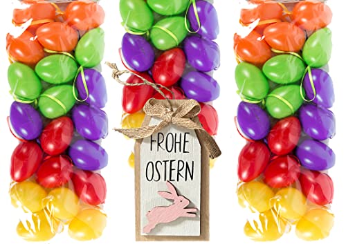 hegro-grosshandel Set Bundle mit 120 Kunststoff Ostereiern 6cm und Dekoration (kräftig) von hegro-grosshandel