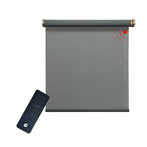 Elektrisches Rollo, dunkelgrau, 5% lichtdurchlässig, inkl. Motor (230 V) & Sender, 80x240 cm (1 ST) von heicko
