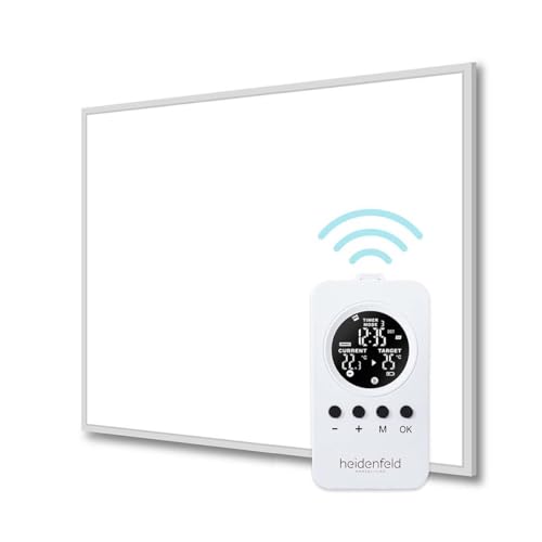 Heidenfeld Infrarotheizung HF-HP106-3 | 𝟭𝟬 𝐉𝐀𝐇𝐑𝐄 𝐆𝐀𝐑𝐀𝐍𝐓𝐈𝐄 - 800 Watt - Bis 19 m² - Infrarot Heizkörper - Elektroheizung mit Thermostat - Überhitzungsschutz (HF-HP106-3 800 Watt) von heidenfeld