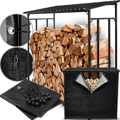 heidenfeld Brennholzregal BR100 - Regenabdeckung für BR100 - Kaminholzregal - Holzlager - Kaminholzlager mit Dach - Holzregal - Feuerholzregal (Abdeckung 135x165cm) von heidenfeld